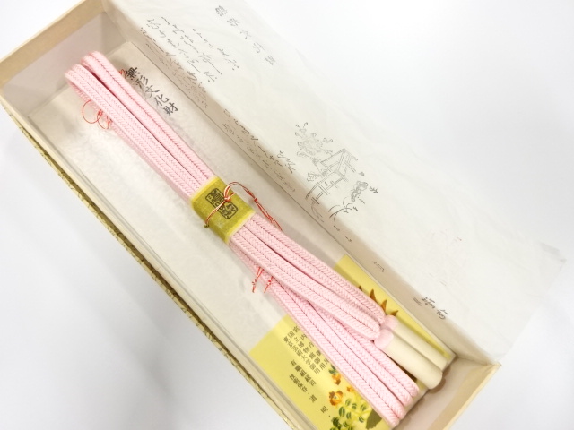 未使用品　正絹　無形文化財　道明製　手組帯締め